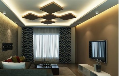 ColourDrive-Gyproc Modern Ceiling Design Home Office False Ceiling Design & Painting for Living Room